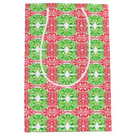 Red & Green Mosaik Geschenktasche Mittlere Geschenktüte