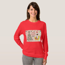 Red Green Niedlich Bear Monogram Modern Christmas T-Shirt