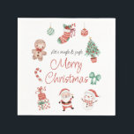 Red Green Niedlich Santa Christmas Party Napkin Serviette<br><div class="desc">Red Green Niedlich Weihnachten Party Napkin Niedliche Weihnachtsservierung mit verschiedenen Weihnachtsgegenständen rund um einen Text. Weihnachtsmann,  Weihnachtsbaum,  Lebkuchenmann,  Schneemann,  Geschenke und vieles mehr sind auf weißem Hintergrund zu sehen. Diese Papierserviette mit Weihnachtsmotiv ist ideal für ein Weihnachtsfest im Party. .</div>