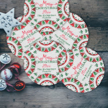 Red Green Nordic Folk Motive auf Linen Weihnachten