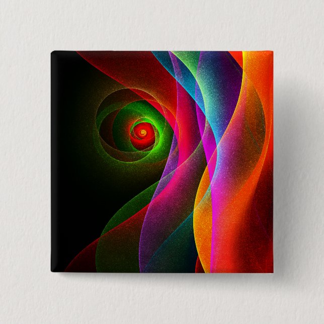 Red Green Orange Modern Abstrakt Art Pattern #22 Button (Vorderseite)
