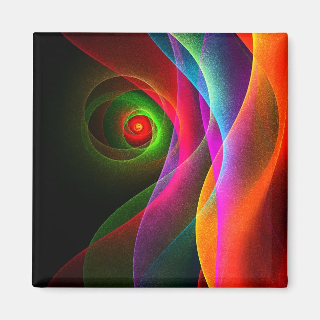 Red Green Orange Modern Abstrakt Art Pattern #22 Magnet (Vorne)