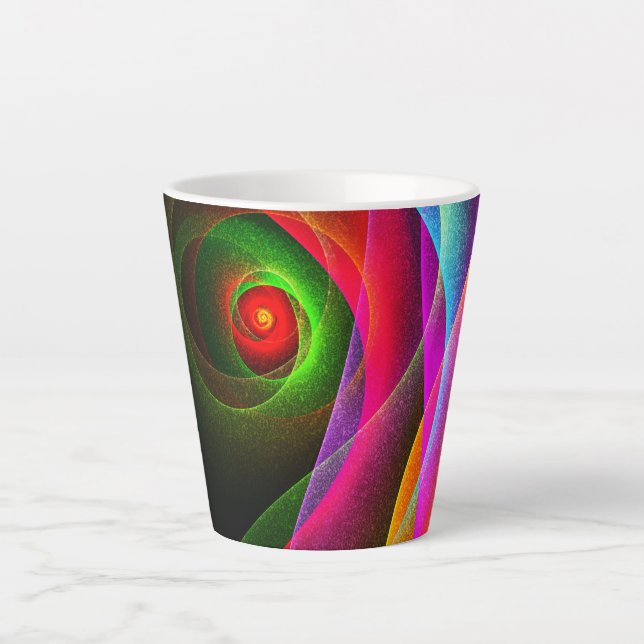 Red Green Orange Modern Abstrakt Art Pattern #22 Milchtasse (Vorderseite)