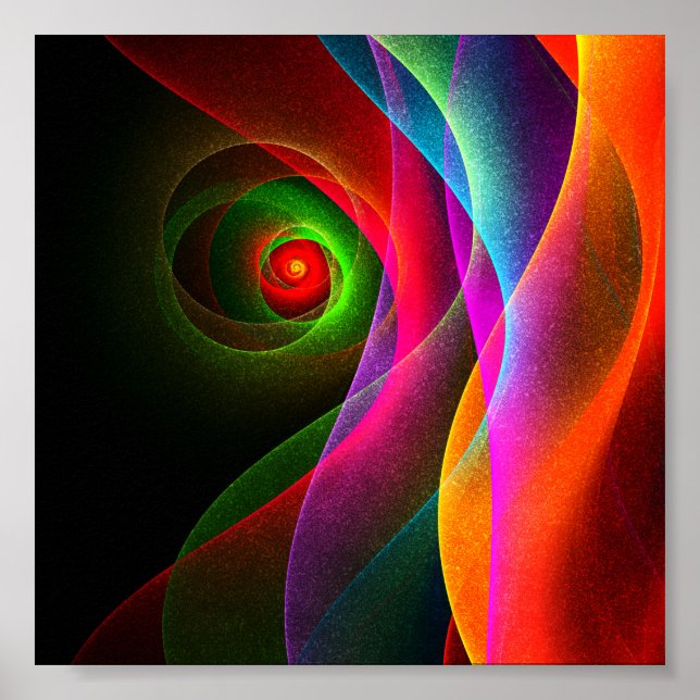 Red Green Orange Modern Abstrakt Art Pattern #22 Poster (Vorne)