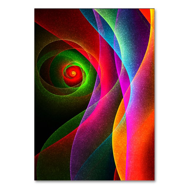 Red Green Orange Modern Abstrakt Art Pattern #22 Tischnummer (Vorderseite)