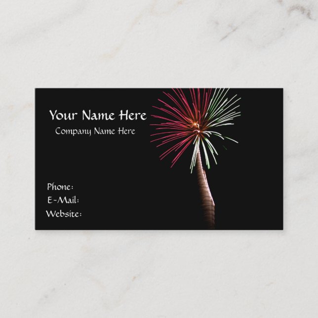 Red & Green Palm Business Card Visitenkarte (Vorderseite)