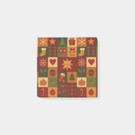 Red Green Patchwork Quilt Rustikales Bauernhaus Bl Post-it Klebezettel
