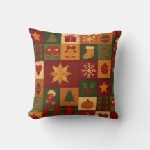 Red Green Patchwork Quilt Rustikales Bauernhaus