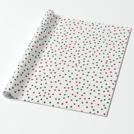 Red Green Polka Dot Pattern Weihnachten Geschenkpapier