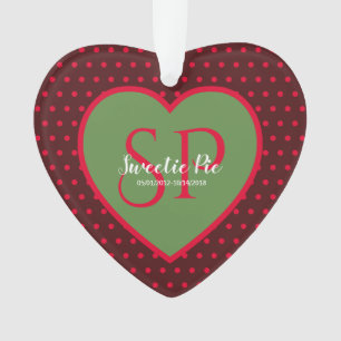 Red & Green Polka Dot Personnalisé Memorial Heart