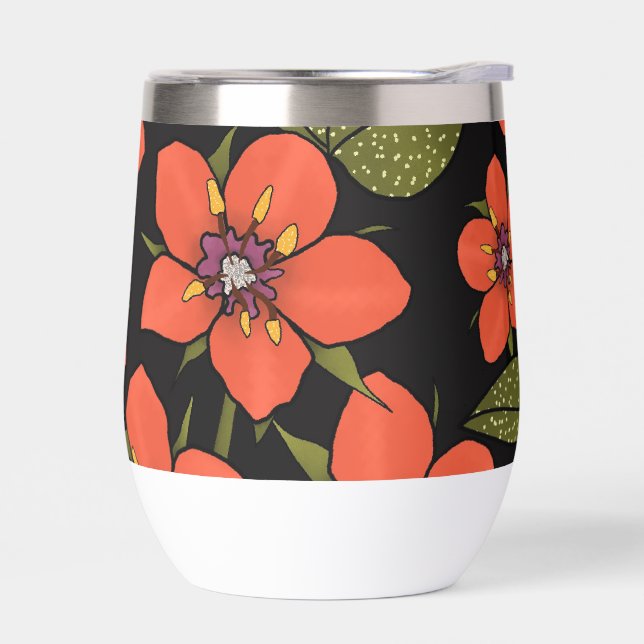 Red green purple Scarlet Pimpernel watercolor (Links)
