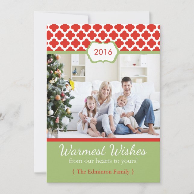 Red Green Quarter Weihnachtskarte Feiertagskarte (Vorderseite)