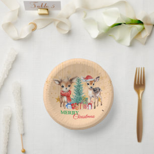 Red Green Rentier Santa Merry Weihnachtsfest Party Pappteller
