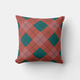 Red Green Rhomboids Weihnachtsmuster Kissen