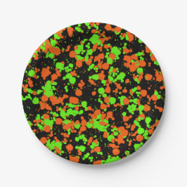 Red Green Santa Hat Splattered Paint  Pappteller