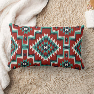 Red Green Schwarz-weiß Oriental Kilim Lendenkissen