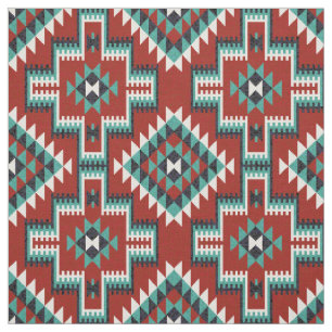 Red Green Schwarz-weiß Oriental Kilim Pattern Stoff