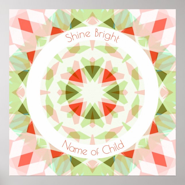 Red Green Shine Bright Star Name Kinderzimmer Deck Poster (Vorne)