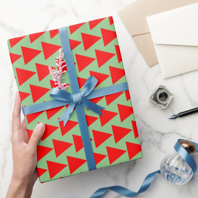 Red Green Simple Minimal Geometric Wrapping Paper Geschenkpapier (Schenken)