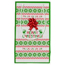 Red Green Snowflake Bow Ugly Christmas Sweater Kleine Geschenktüte