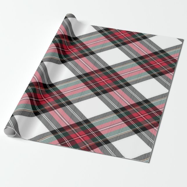Red Green Steward Christmas Kariert Geschenkpapier (Ungerollt)