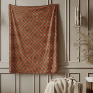 Red Green Tartan Classic Weihnachtsdekor Fleecedecke