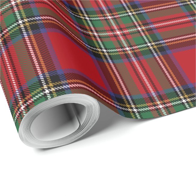 Red Green Tartan Geschenkpapier (Rolleneckpunkt)
