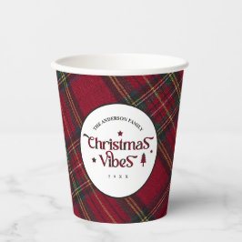 Red & Green Tartan Wunderland: Weihnachten Vibes Pappbecher