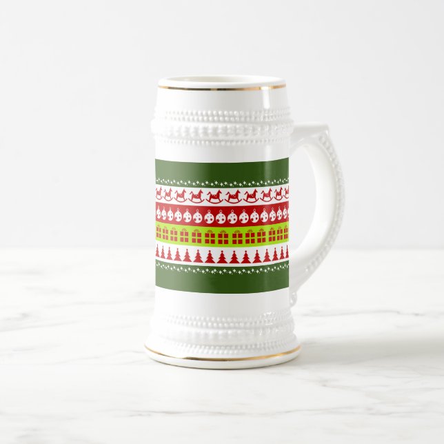 Red Green Ugge Weihnachts Sweater Festive Clipart Bierglas (VorderseiteRechts)