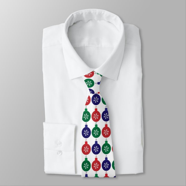Red Green und Blue Baubles Muster Weihnachten Krawatte (Gebunden)