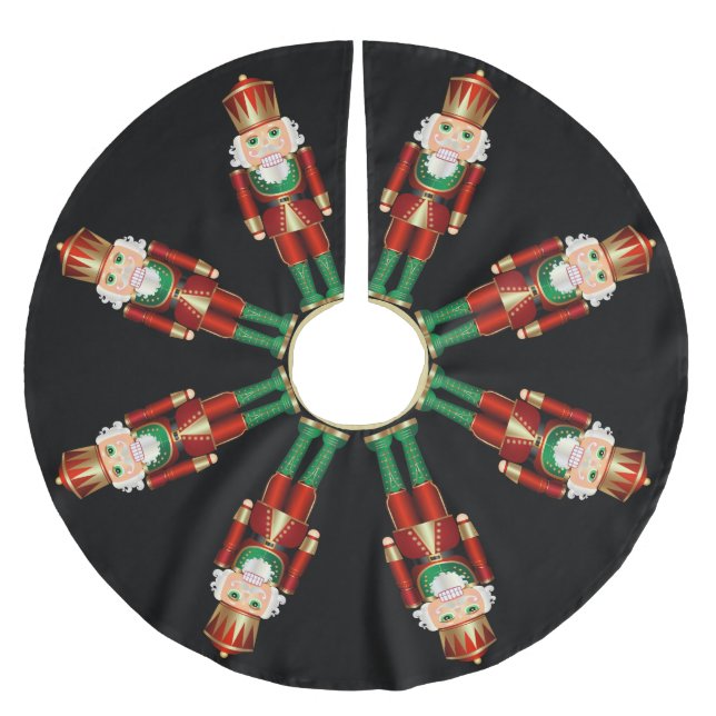 Red Green und Gold Nutcracker Polyester Weihnachtsbaumdecke (Vorderseite)