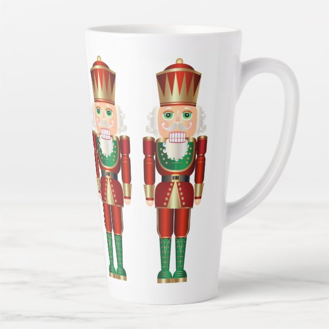Red Green und Gold Nutcrackers Latte Tasse (Rechts)