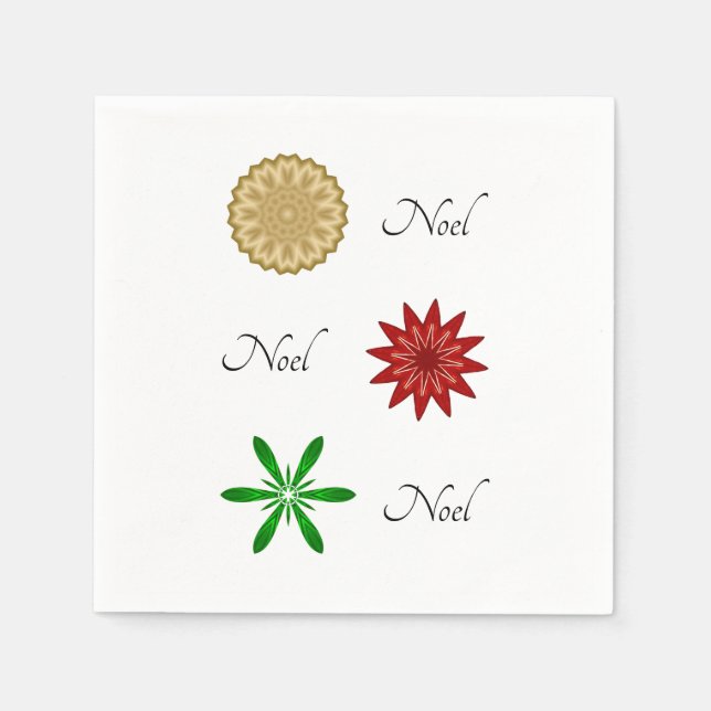 Red Green und Gold Weihnachten Serviette (Vorderseite)