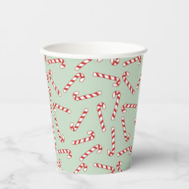 Red, Green und White Candy Cane Weihnachtsmuster Pappbecher