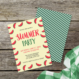 Red Green Watermelon Summer Party Einladung