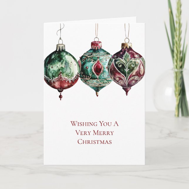 Red Green Weihnachtsschmuck Karte (Vorderseite)