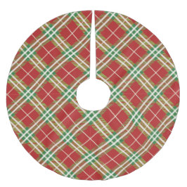 Red Green White Buffalo Karierter Weihnachtsurlaub Polyester Weihnachtsbaumdecke