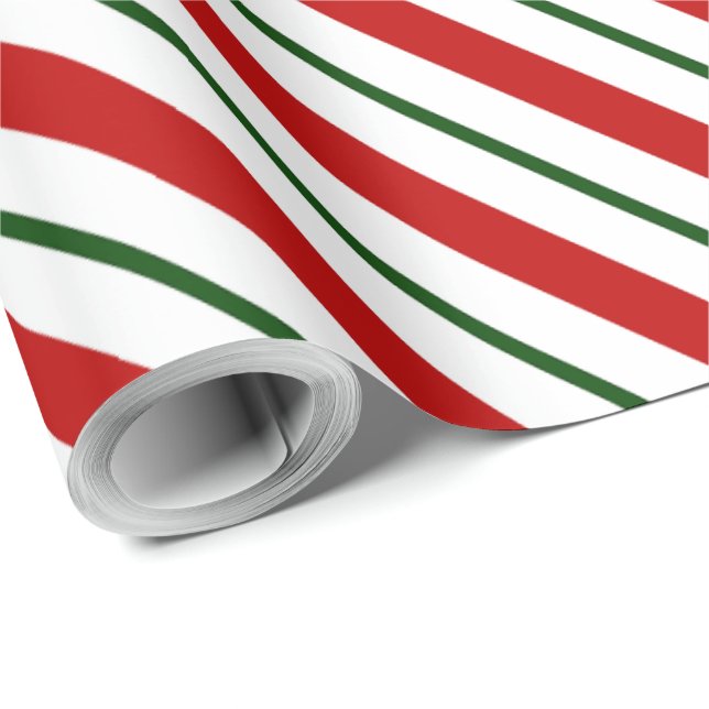 Red Green & White Candy Weihnachten Geschenkpapier (Rolleneckpunkt)