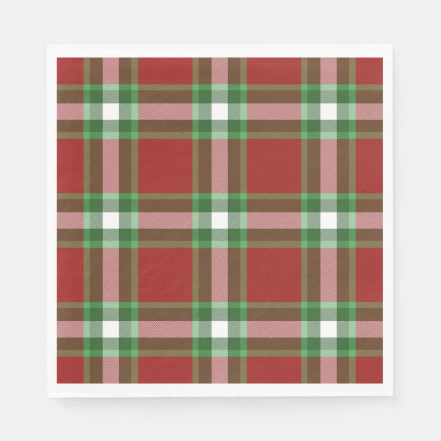 Red Green White Cool Red Lumberjack Kariertes Must Serviette (Vorderseite)