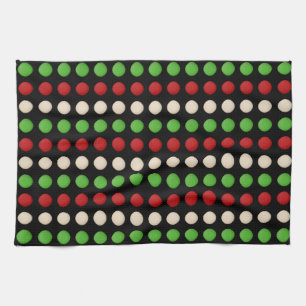 Red Green White Dots Handtuch