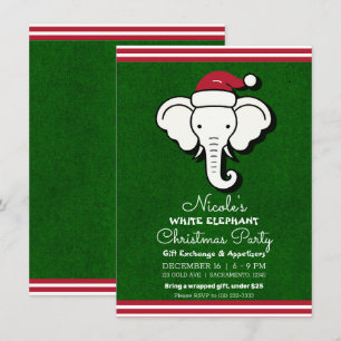 Red Green White Elephant Gift Swap Weihnachtsgesch Einladung