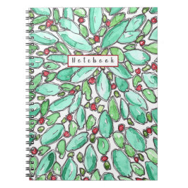 Red Green White Fun und Hübsch Botanical Notizblock