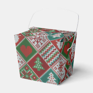 Red Green White Imitats Strick Weihnachtsmuster Geschenkschachtel