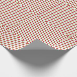 Red Green White Mirror Pattern Retro Weihnachten Geschenkpapier