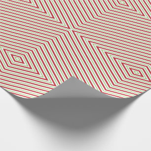 Red Green White Mirror Pattern Retro Weihnachten Geschenkpapier