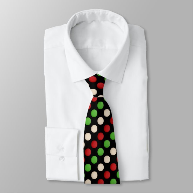 Red Green White Polka Dot Krawatte (Gebunden)