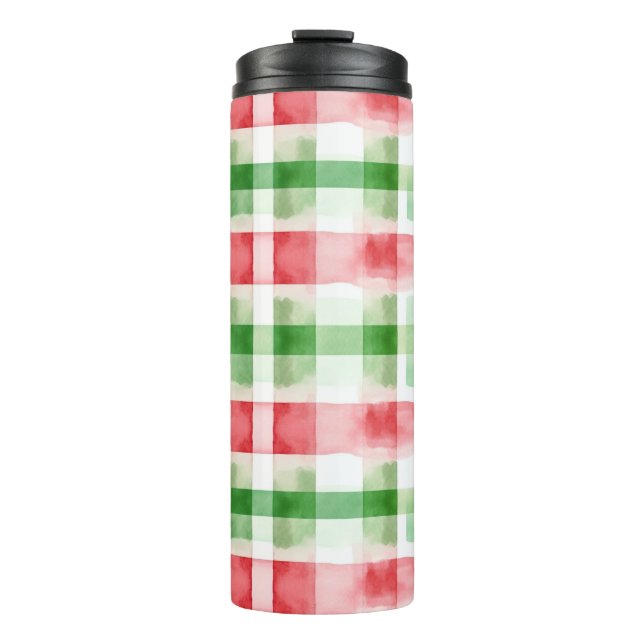Red Green White Stripes Thermosbecher (Vorderseite)