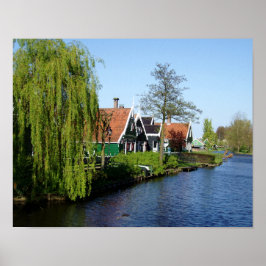 Red Green White Zaanse Schans Dutch Timber Houses Poster