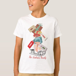 Red Green Winter Sled Family Matching Weihnachten T-Shirt