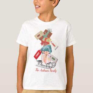 Red Green Winter Sled Family Matching Weihnachten T-Shirt